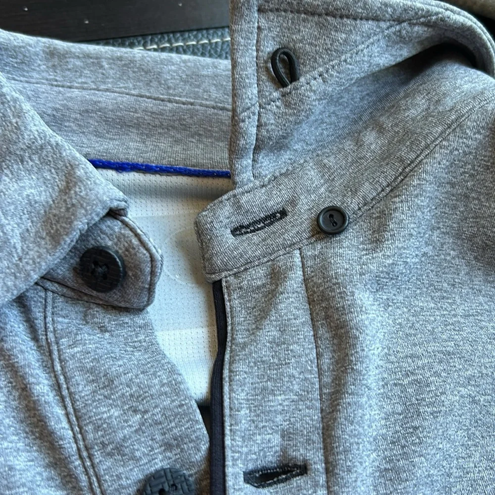 Twillory Polo Shirt Mens Gray Performance Athletic Long Sleeve Stretch Sz XL - Picture 3 of 11